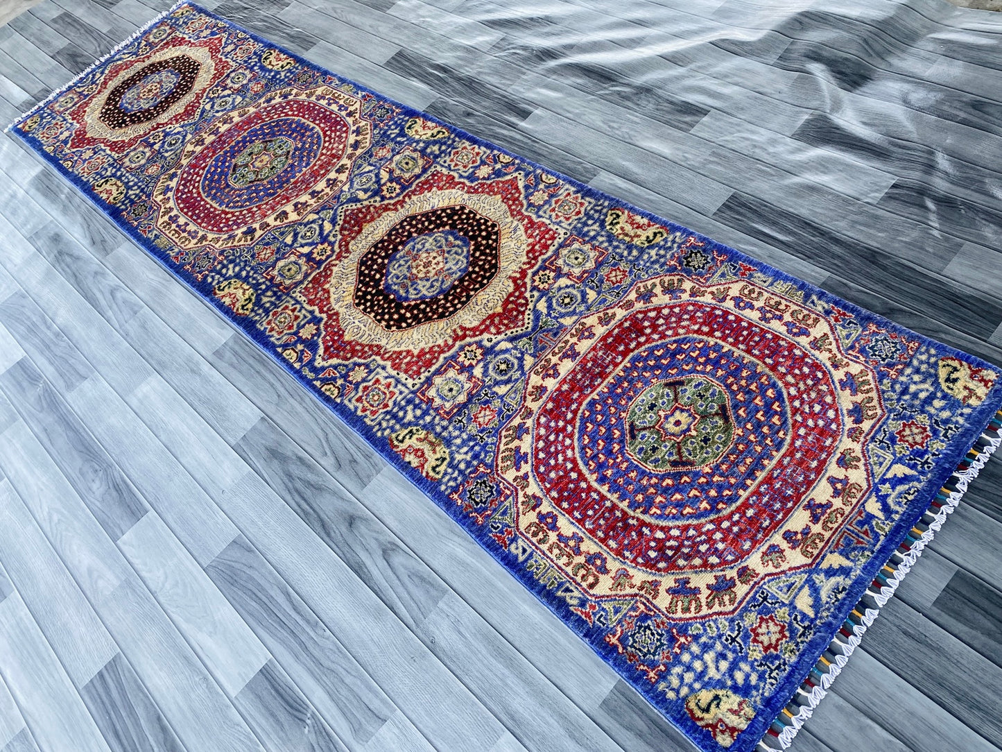 Handmade Afghan Chobi Hallway Runner Rug 296 CM x 78 CM ( SS#33 )