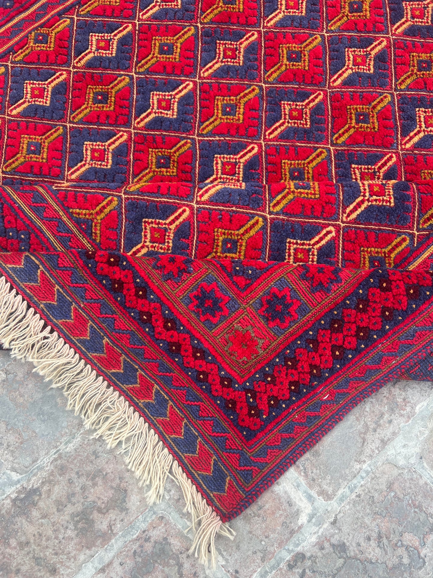 Handmade Afghan Tribal Meshwani Rug 200 CM x 152 CM( KAB# 10399 )