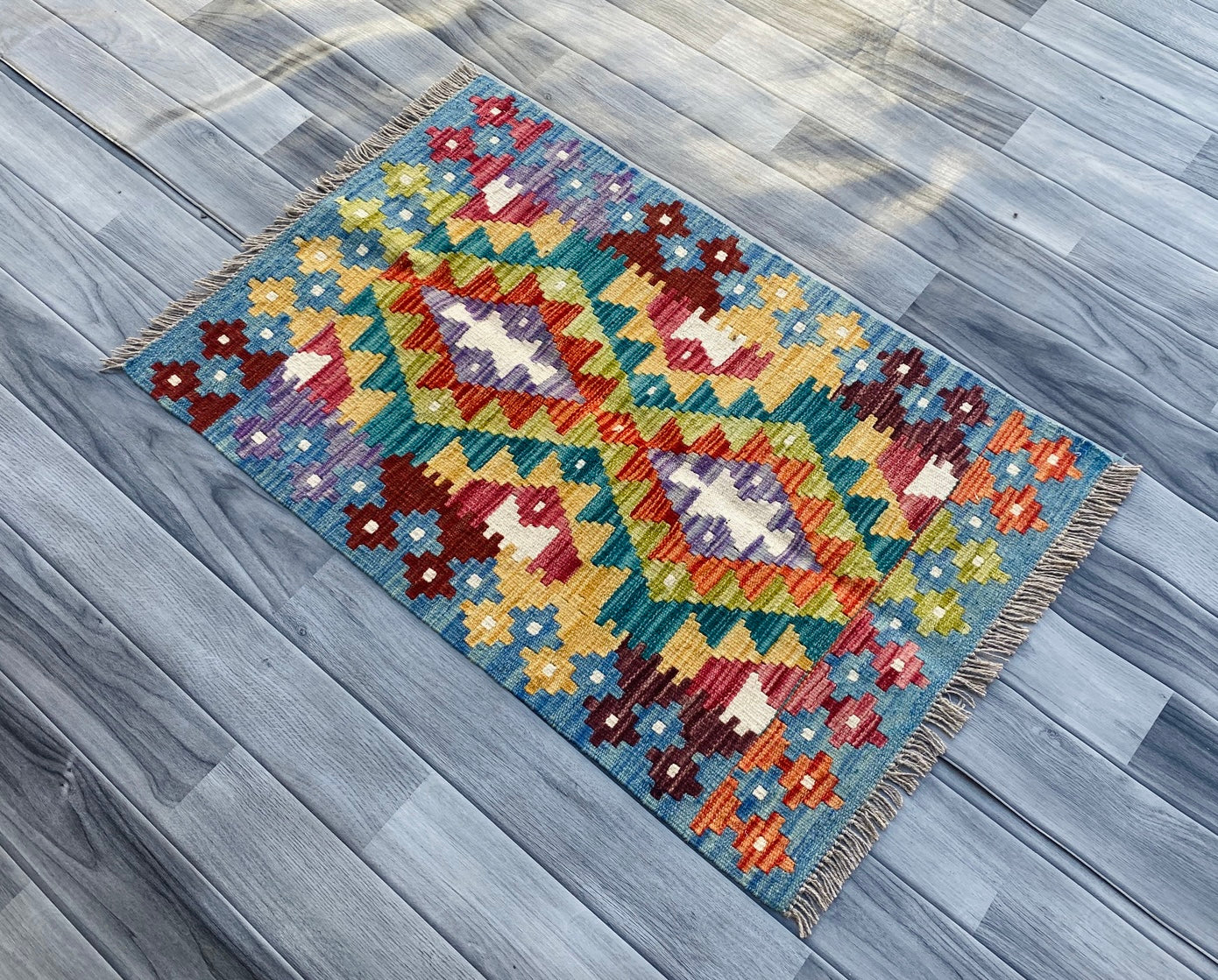 Handmade Afghan Chobi Kilim Rug 90 CM x 60 CM ( SS # 26 ).