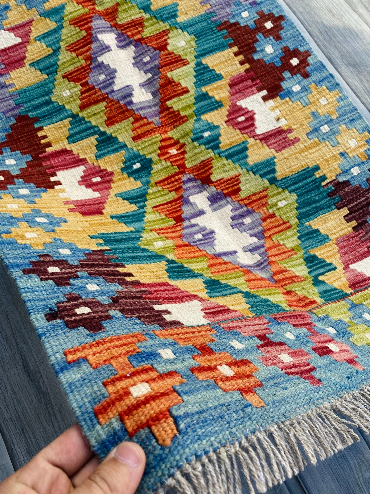 Handmade Afghan Chobi Kilim Rug 90 CM x 60 CM ( SS # 26 ).