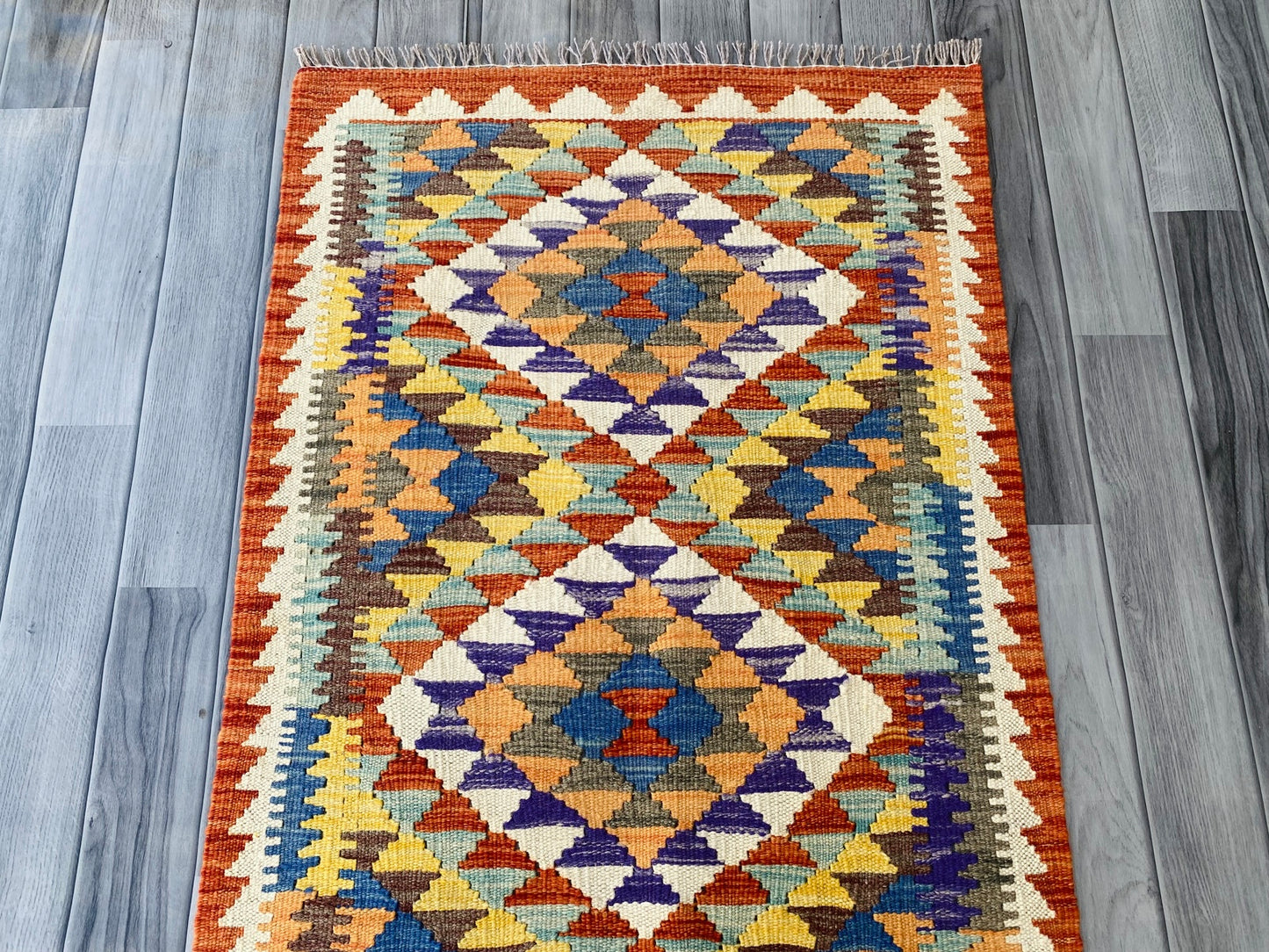 Handmade Afghan Chobi Kilim Hallway Runner Rug 201 CM x 71 CM ( SS # 101)
