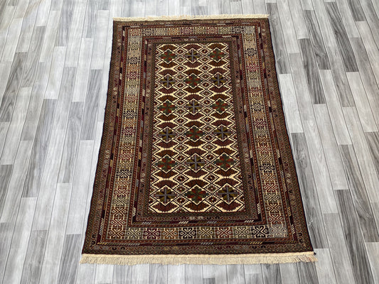 Hand Woven Traditional  Balochi Rug | 181 CM x 125 CM SK#1030