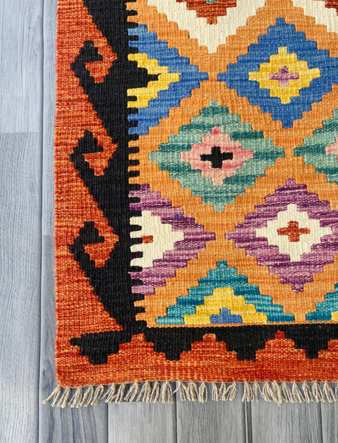 Handmade Afghan Chobi Kilim Hallway Runner Rug 193 CM x 70 CM ( SS # 94)