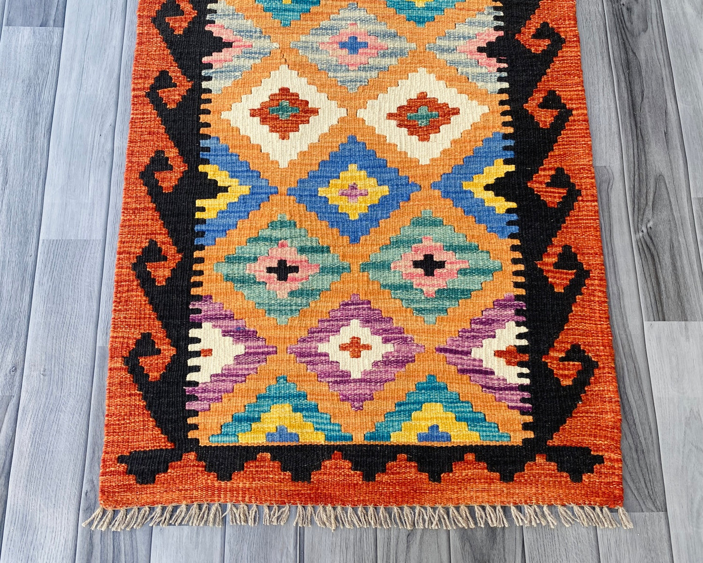 Handmade Afghan Chobi Kilim Hallway Runner Rug 193 CM x 70 CM ( SS # 94)