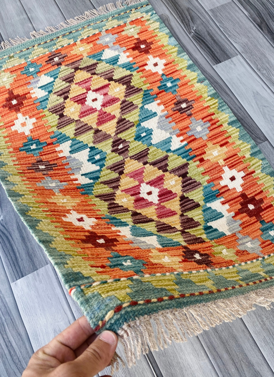 Handmade Afghan Chobi Kilim Rug 89 CM x 58 CM ( SS # 46 )