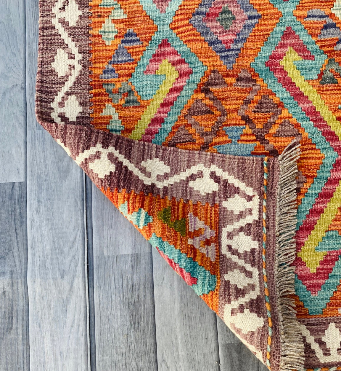 Handmade Afghan Chobi Kilim Rug 88 CM x 64 CM ( SS # 44 )