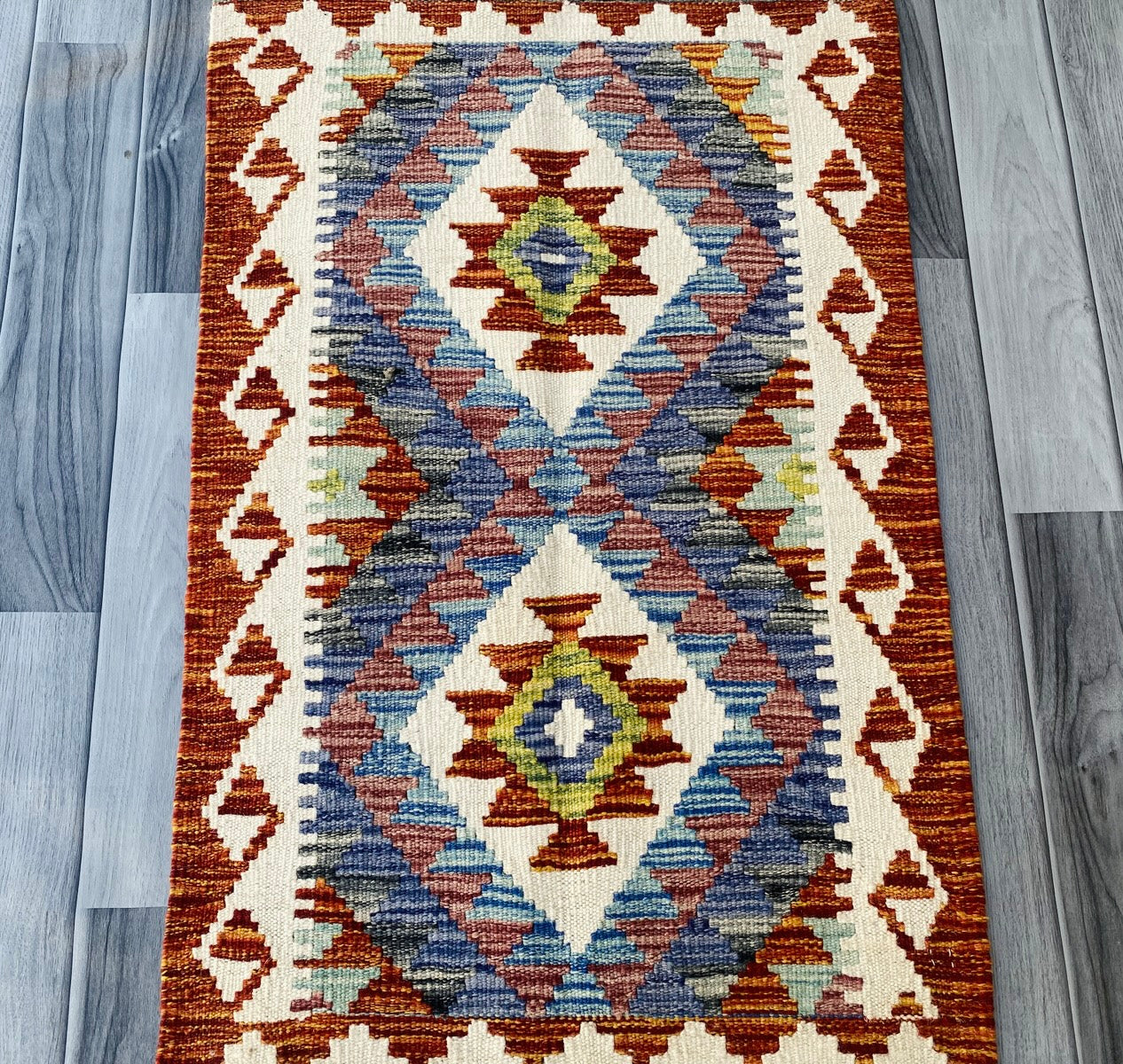 Handmade Afghan Chobi Kilim Rug 89 CM x 59 CM ( SS # 43 )