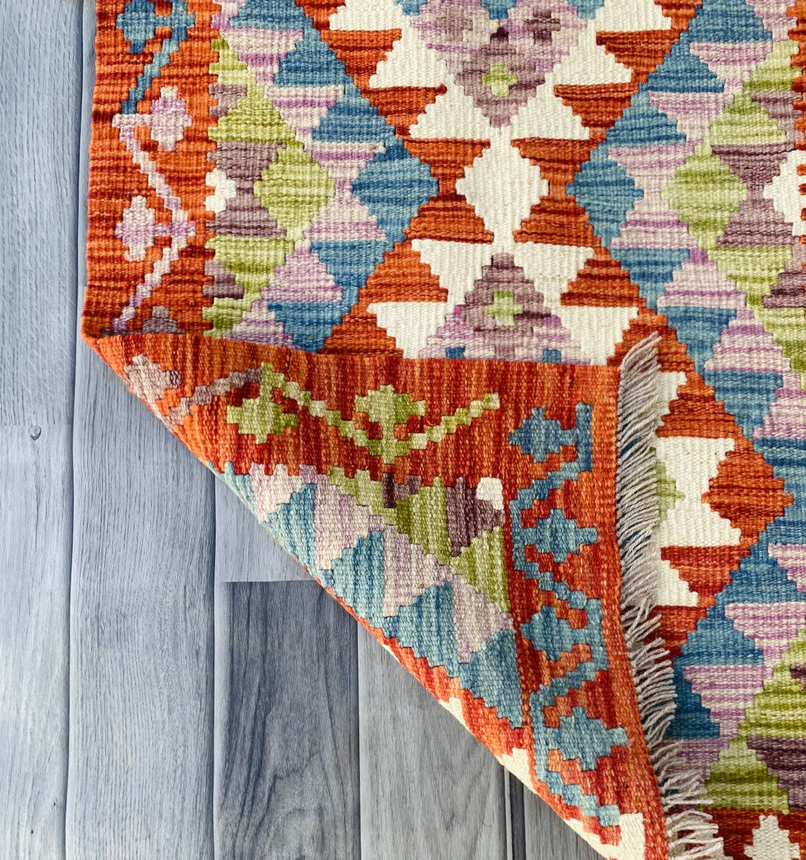 Handmade Afghan Chobi Kilim Rug 100 CM x 59 CM ( SS # 42 )