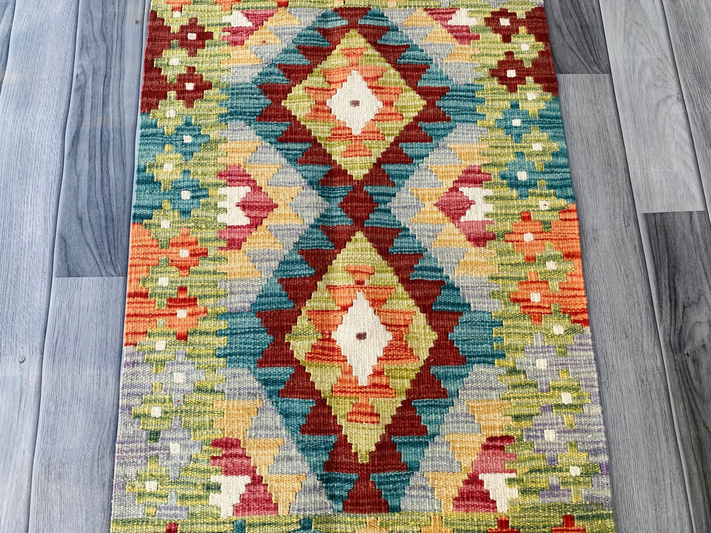 Handmade Afghan Chobi Kilim Rug 90 CM x 58 CM ( SS # 39 )