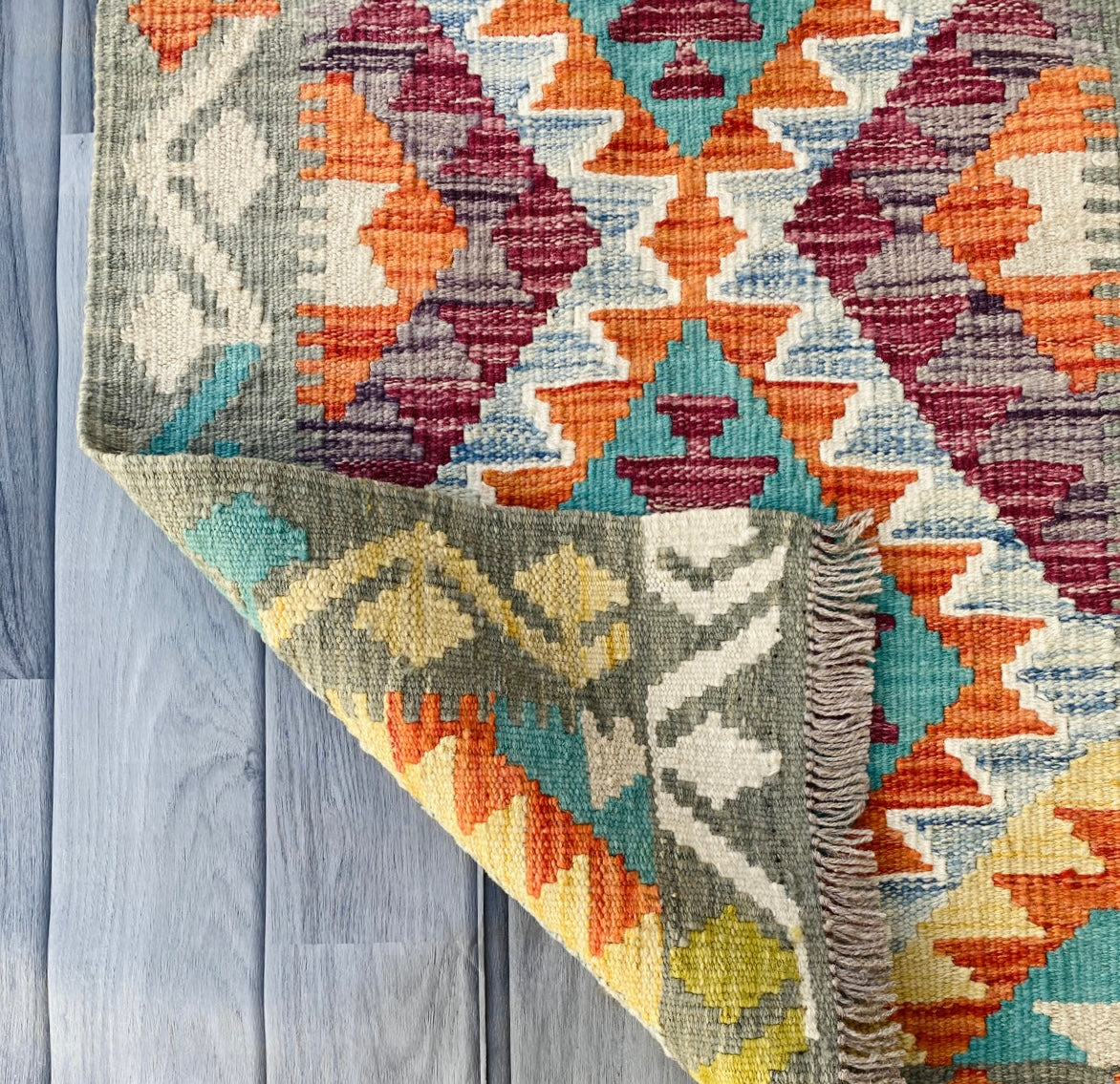 Handmade Afghan Chobi Kilim Rug 94 CM x 58 CM ( SS # 38 )