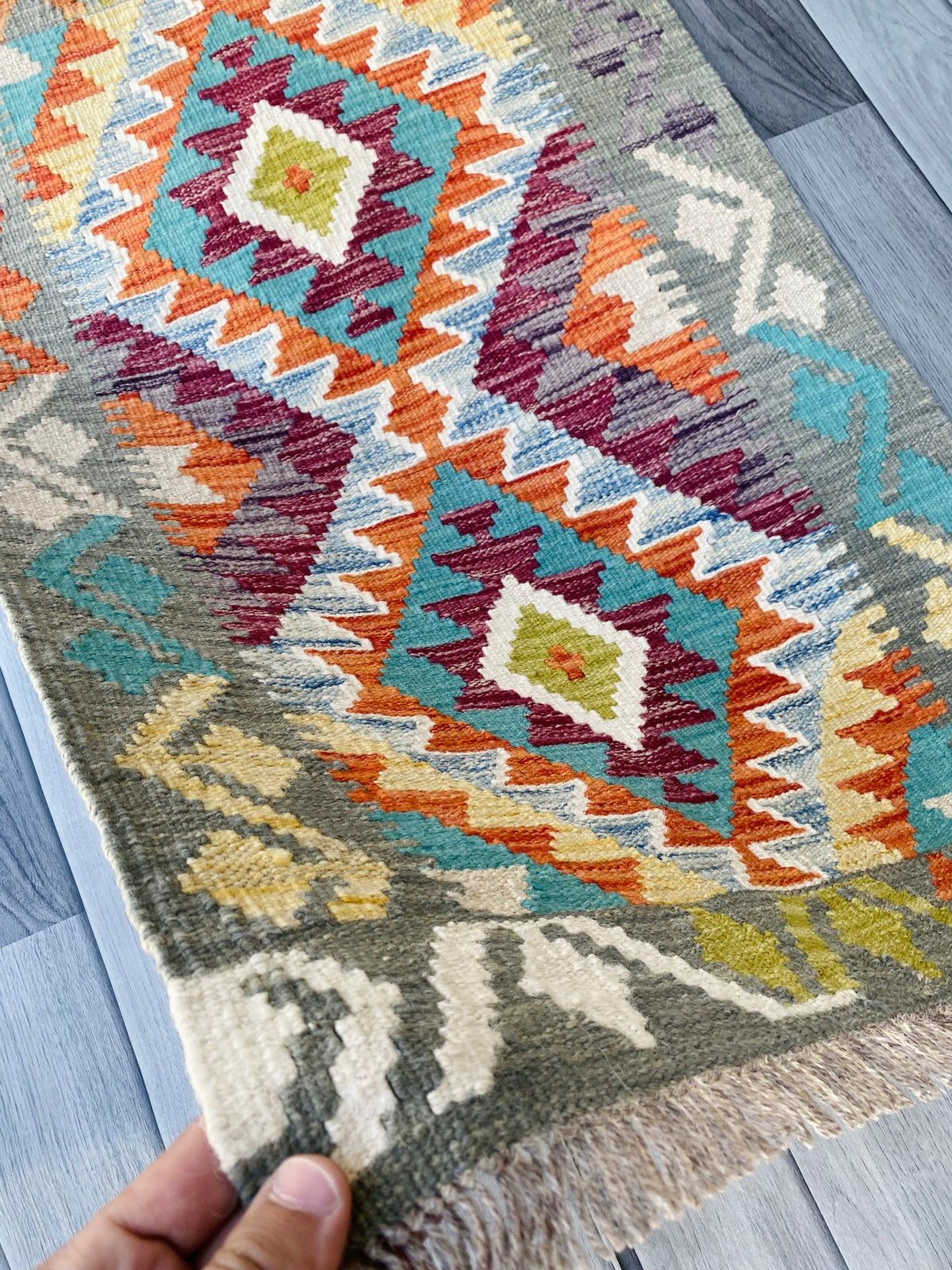 Handmade Afghan Chobi Kilim Rug 94 CM x 58 CM ( SS # 38 )