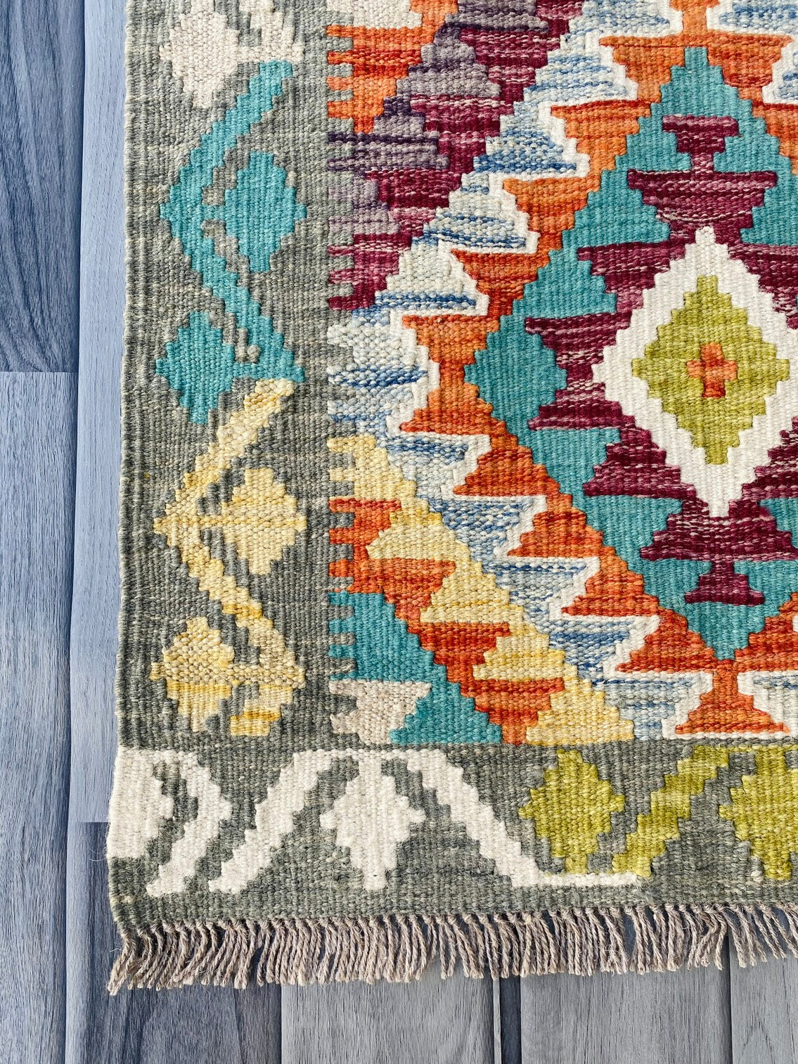 Handmade Afghan Chobi Kilim Rug 94 CM x 58 CM ( SS # 38 )