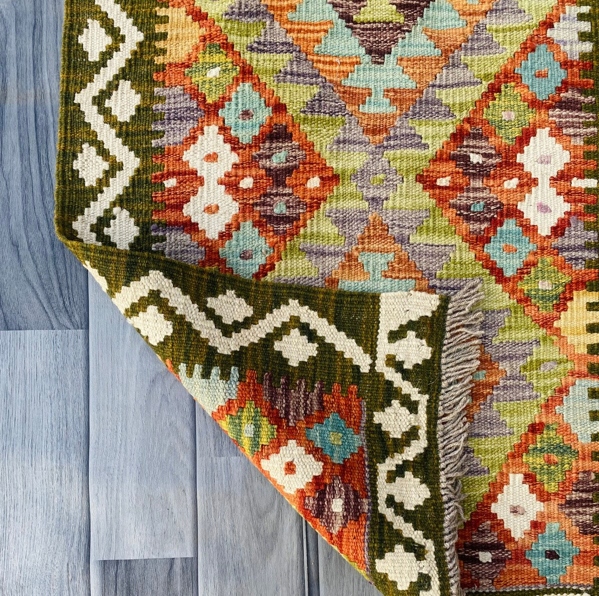 Handmade Afghan Chobi Kilim Rug 89 CM x 59 CM ( SS # 36 )