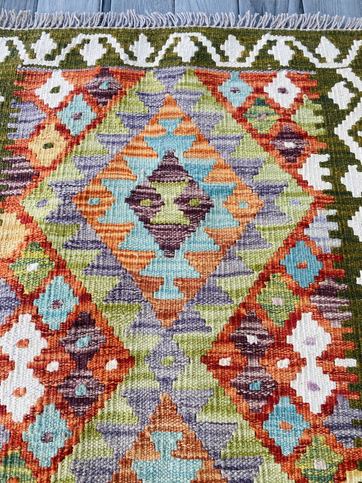 Handmade Afghan Chobi Kilim Rug 89 CM x 59 CM ( SS # 36 )