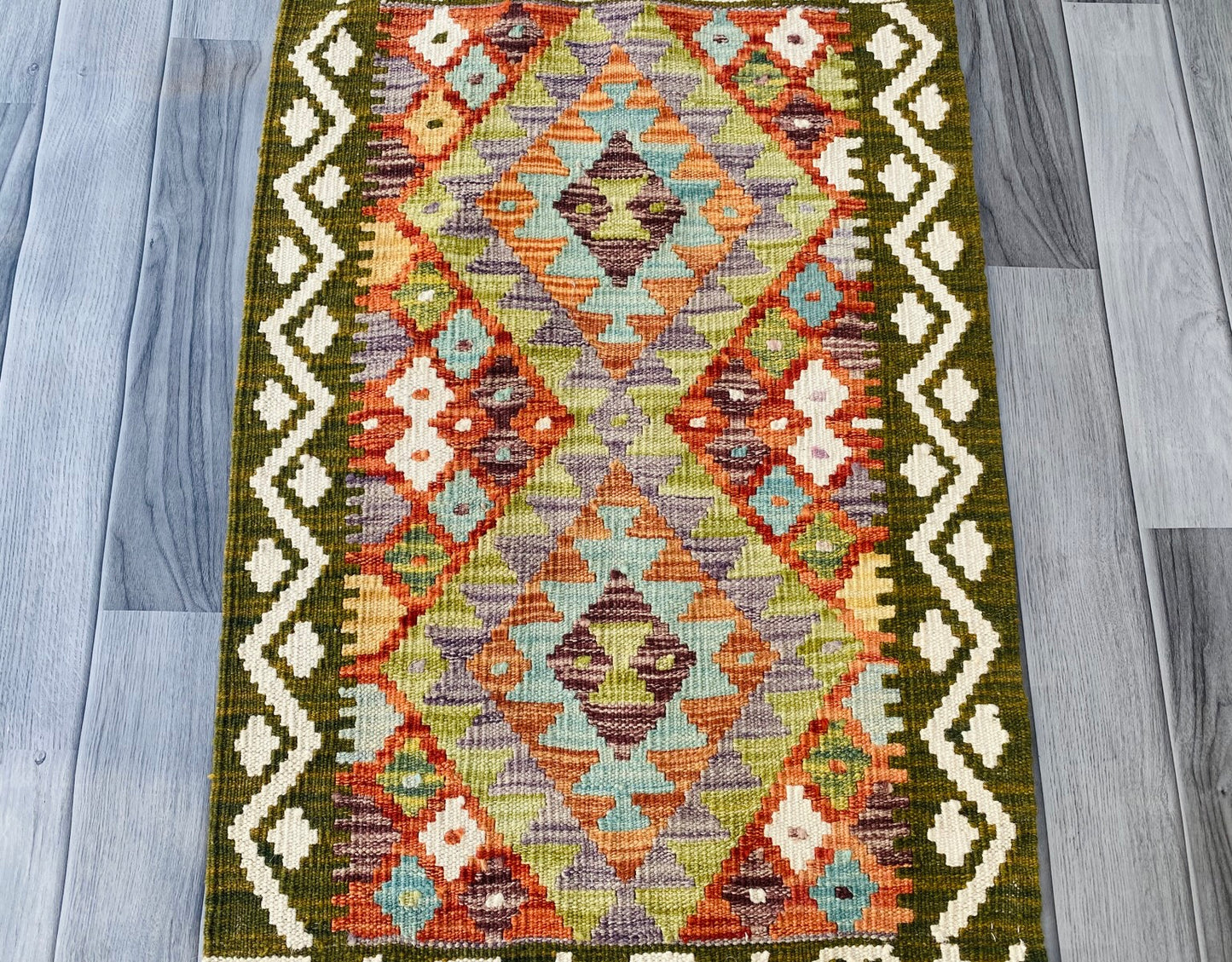 Handmade Afghan Chobi Kilim Rug 89 CM x 59 CM ( SS # 36 )