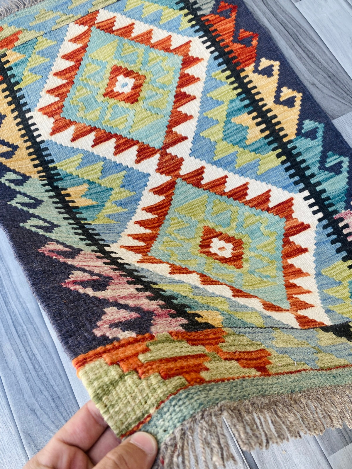 Handmade Afghan Chobi Kilim Rug 92 CM x 60 CM ( SS # 29 ).