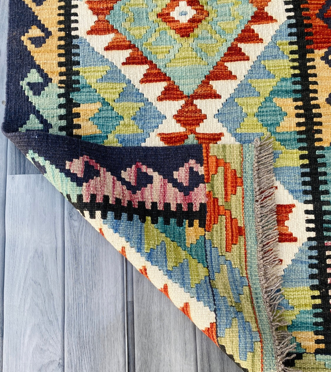 Handmade Afghan Chobi Kilim Rug 92 CM x 60 CM ( SS # 29 ).