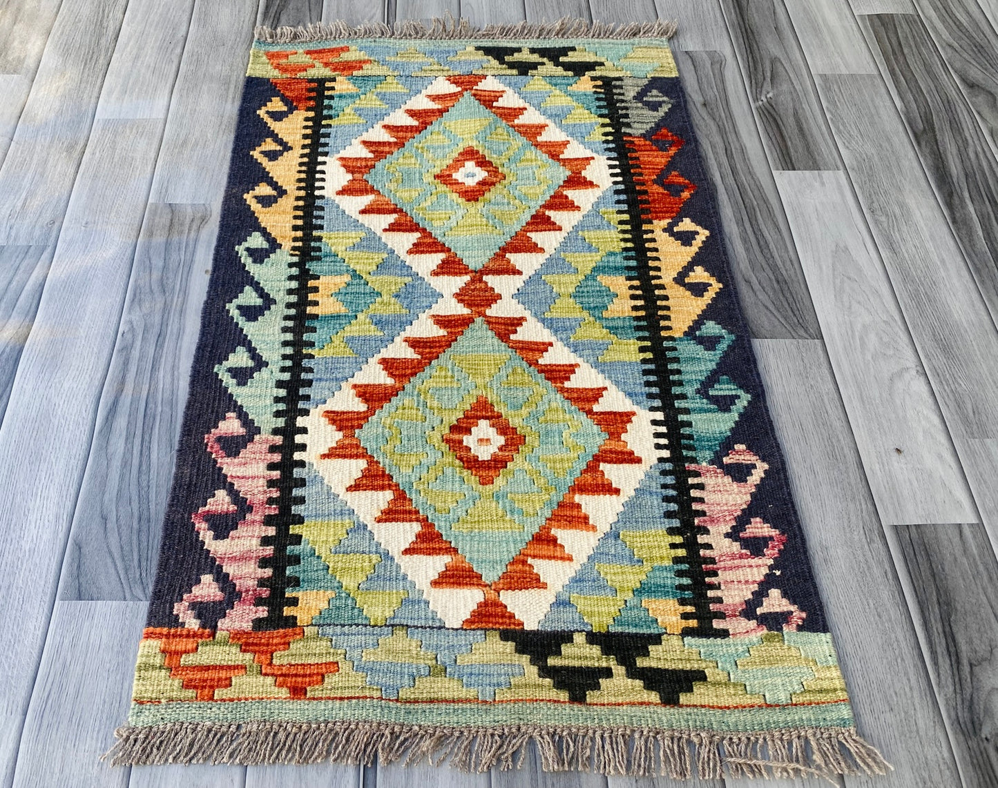 Handmade Afghan Chobi Kilim Rug 92 CM x 60 CM ( SS # 29 ).
