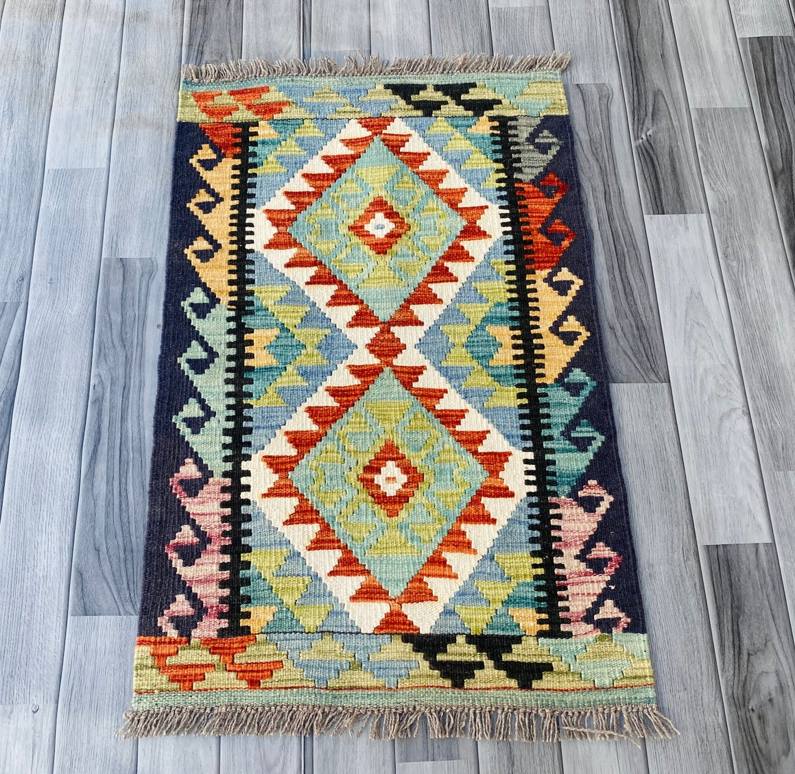 Handmade Afghan Chobi Kilim Rug 92 CM x 60 CM ( SS # 29 ).