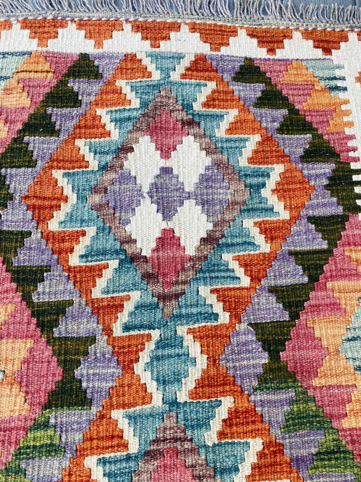 Handmade Afghan Chobi Kilim Rug 90 CM x 60 CM ( SS # 28 ).