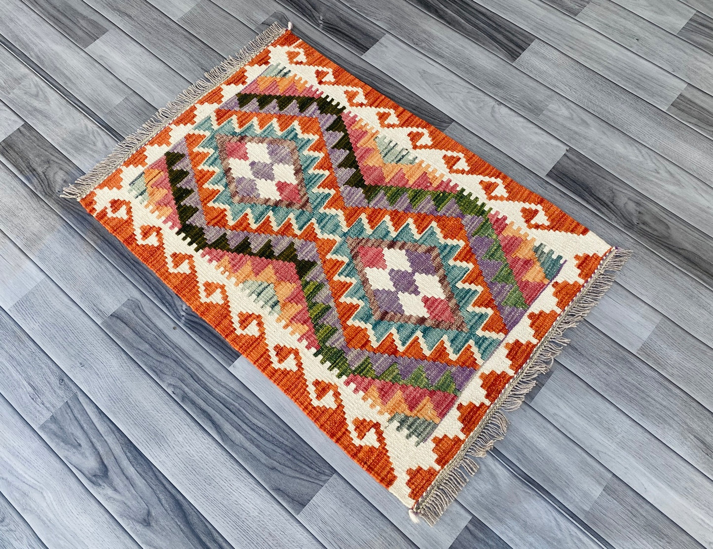 Handmade Afghan Chobi Kilim Rug 90 CM x 60 CM ( SS # 28 ).
