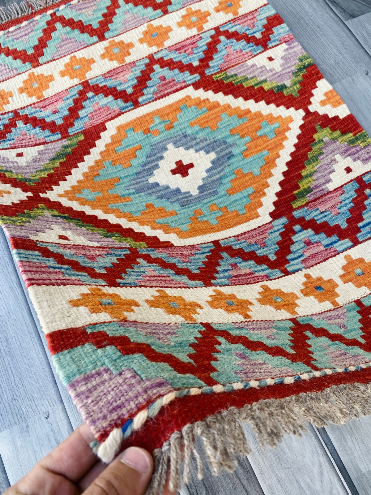 Handmade Afghan Chobi Kilim Rug 85 CM x 60 CM ( SS # 27 ).