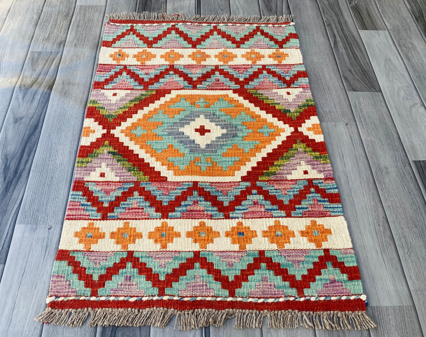 Handmade Afghan Chobi Kilim Rug 85 CM x 60 CM ( SS # 27 ).