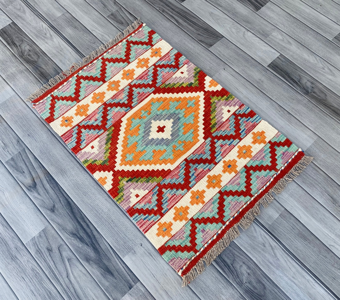 Handmade Afghan Chobi Kilim Rug 85 CM x 60 CM ( SS # 27 ).