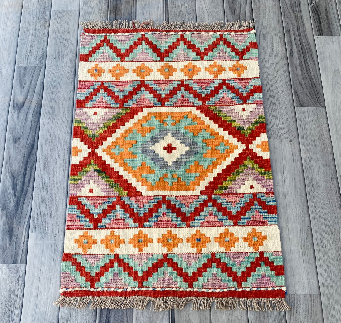Handmade Afghan Chobi Kilim Rug 85 CM x 60 CM ( SS # 27 ).