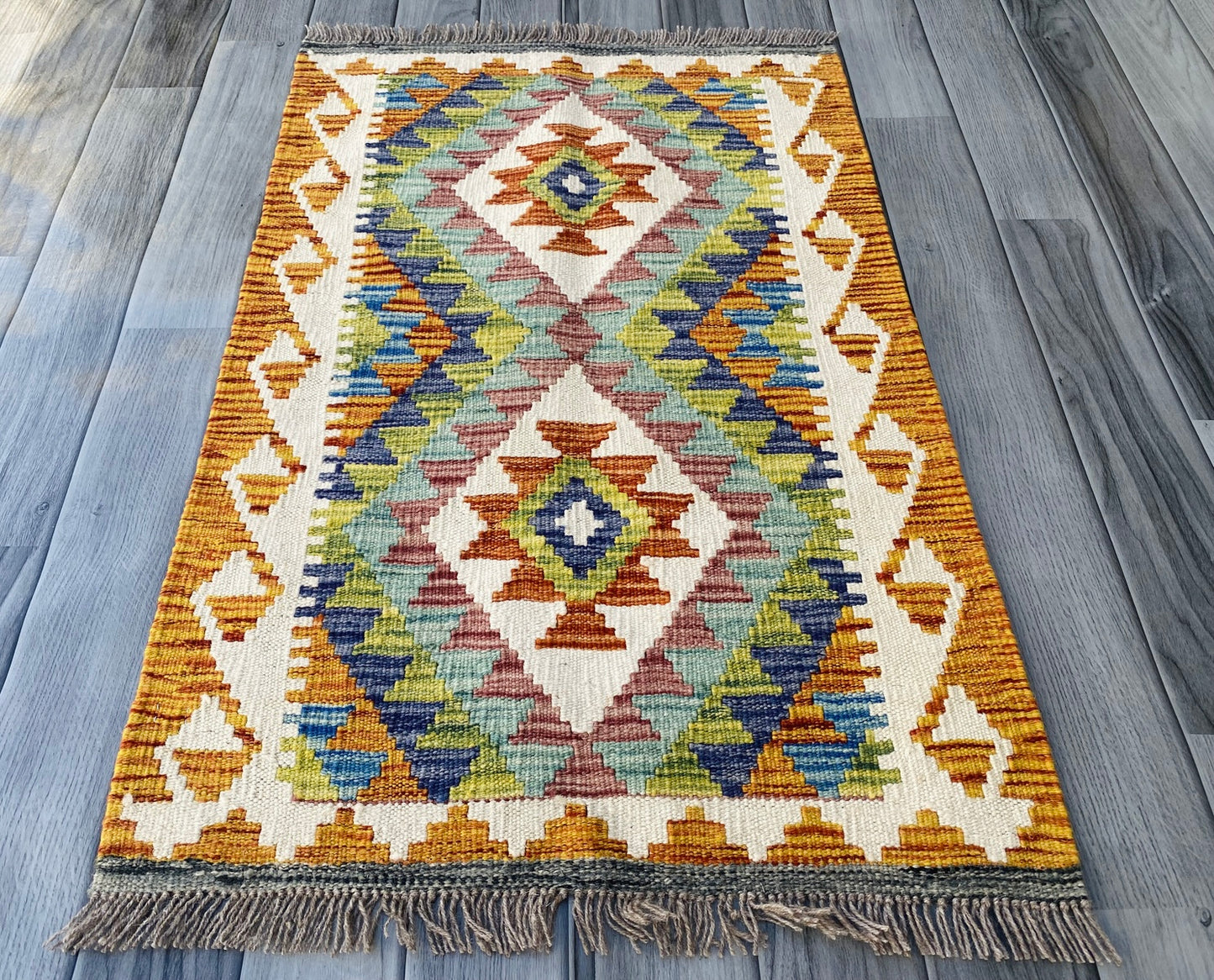 Handmade Afghan Chobi Kilim Rug 90 CM x 60 CM ( SS # 25 ).