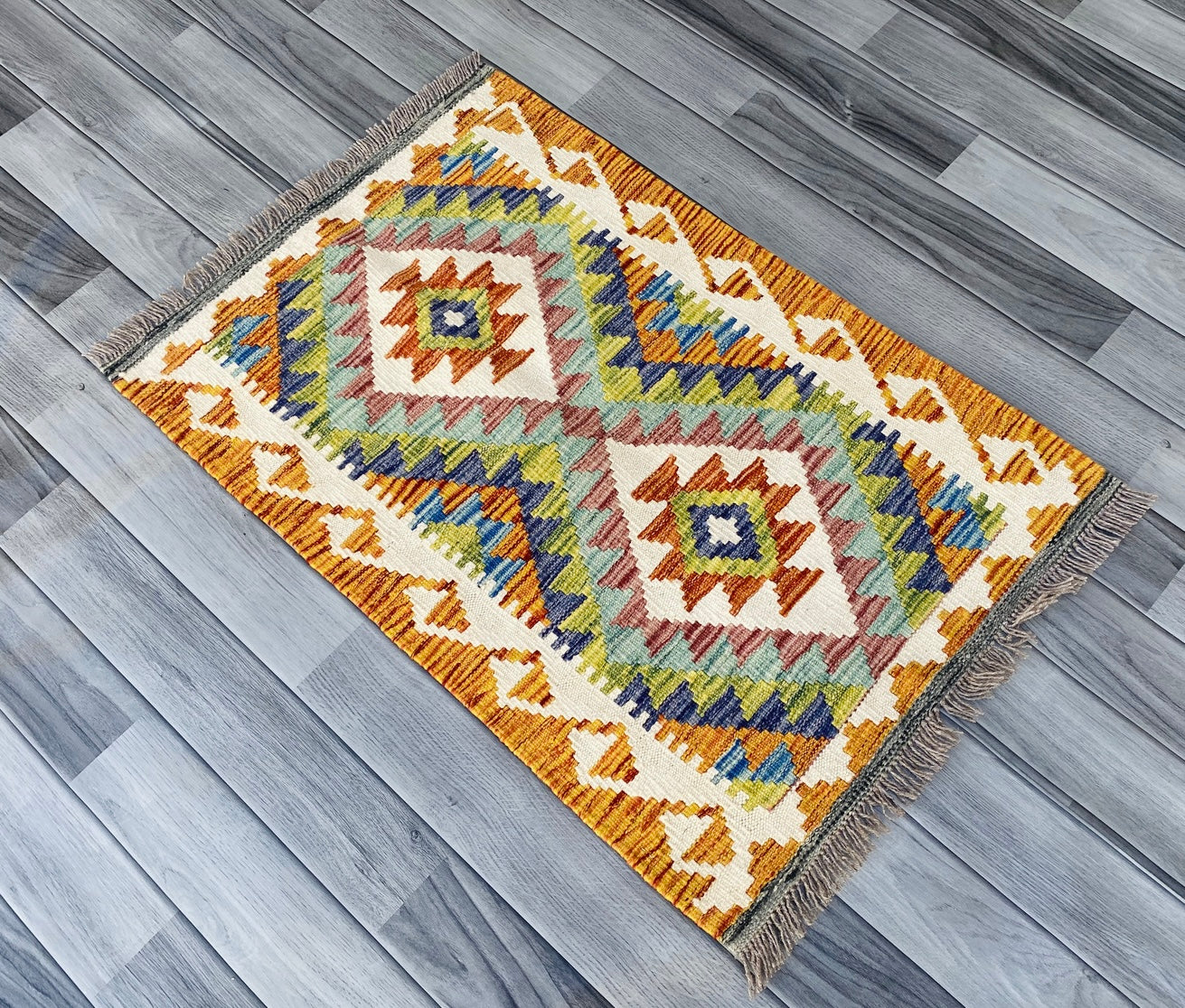 Handmade Afghan Chobi Kilim Rug 90 CM x 60 CM ( SS # 25 ).