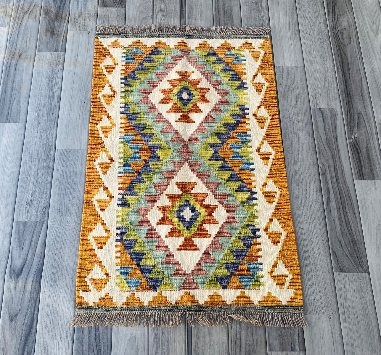 Handmade Afghan Chobi Kilim Rug 90 CM x 60 CM ( SS # 25 ).