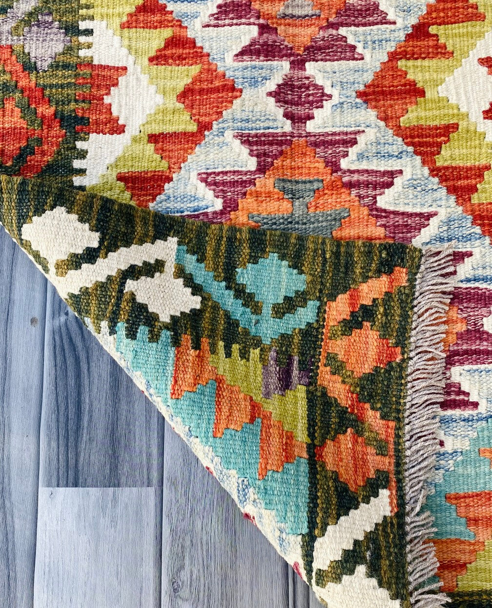 Handmade Afghan Chobi Kilim Rug 90 CM x 60 CM ( SS # 24 ).