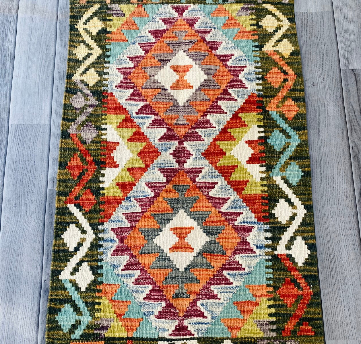 Handmade Afghan Chobi Kilim Rug 90 CM x 60 CM ( SS # 24 ).