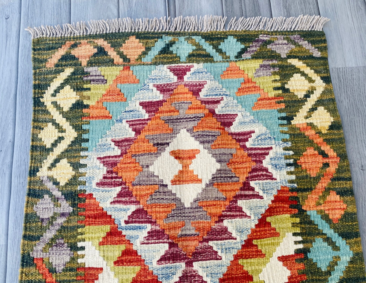 Handmade Afghan Chobi Kilim Rug 90 CM x 60 CM ( SS # 24 ).