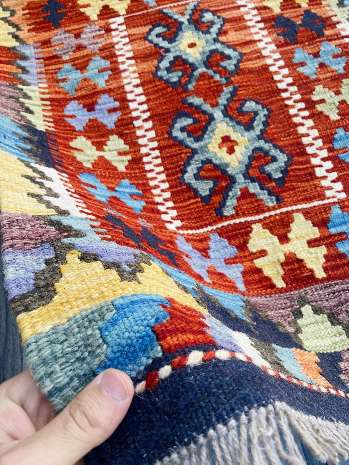 Handmade Afghan Chobi Kilim Rug 85 CM x 60 CM ( SS # 22 )