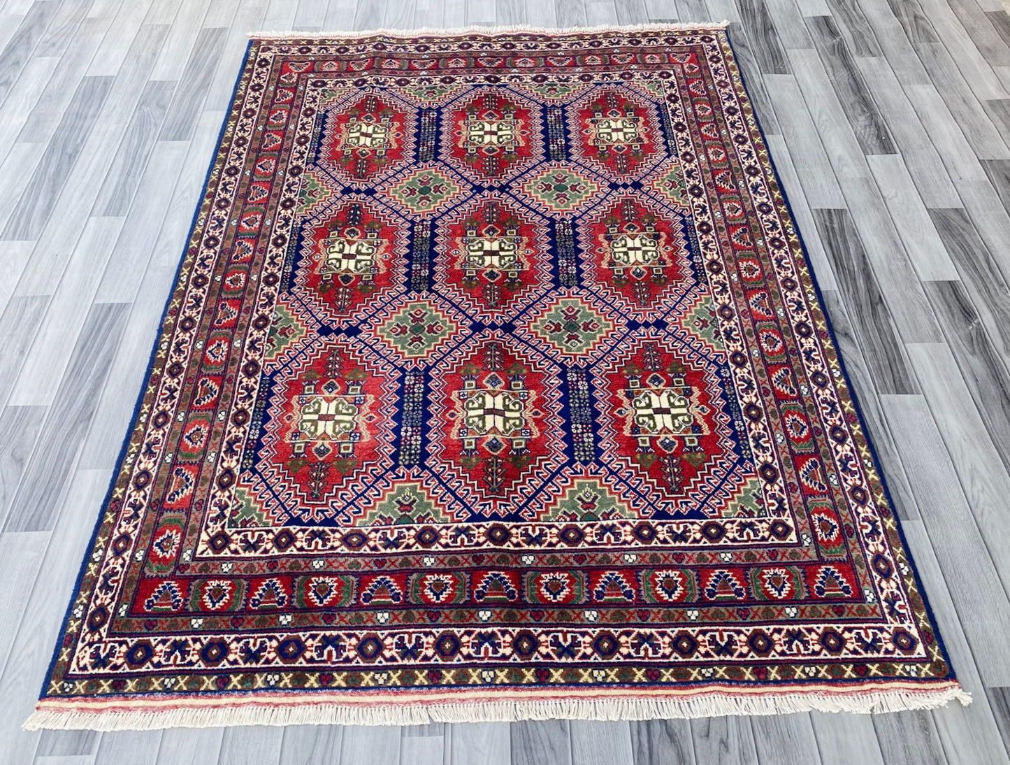 Handmade Afghan Traditional Samarkand Rug 206 CM x 154 CM (SS# 32)