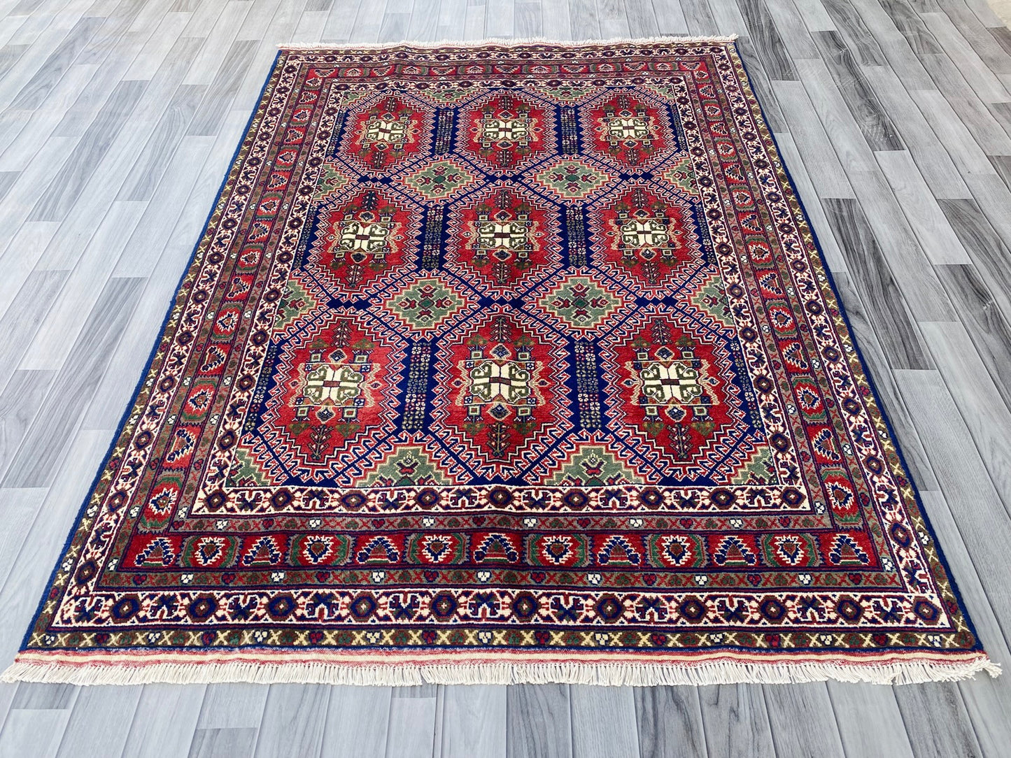Handmade Afghan Traditional Samarkand Rug 206 CM x 154 CM (SS# 32)