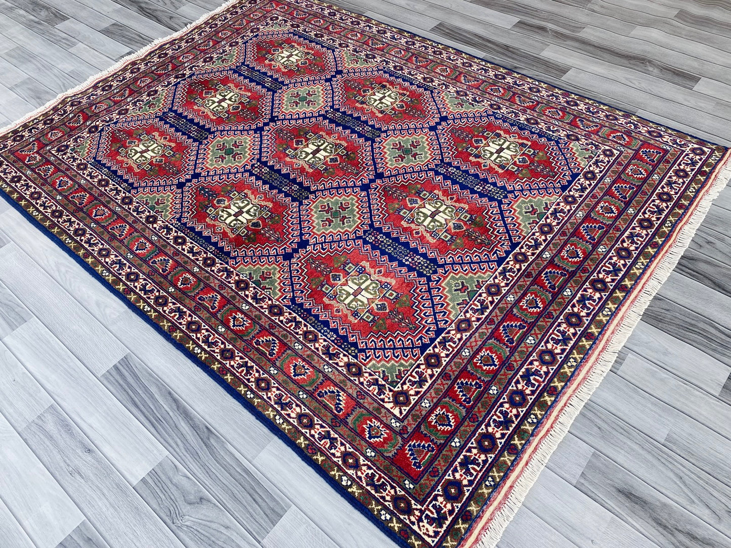 Handmade Afghan Traditional Samarkand Rug 206 CM x 154 CM (SS# 32)