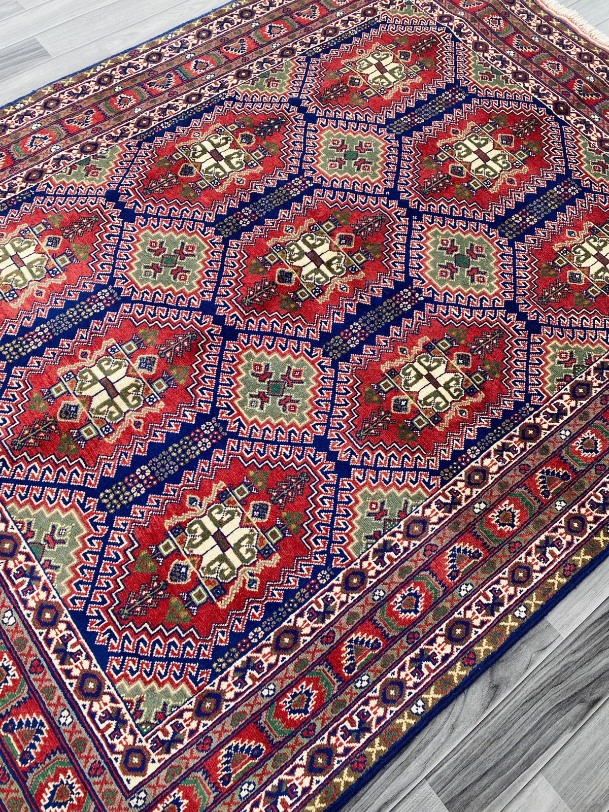 Handmade Afghan Traditional Samarkand Rug 206 CM x 154 CM (SS# 32)