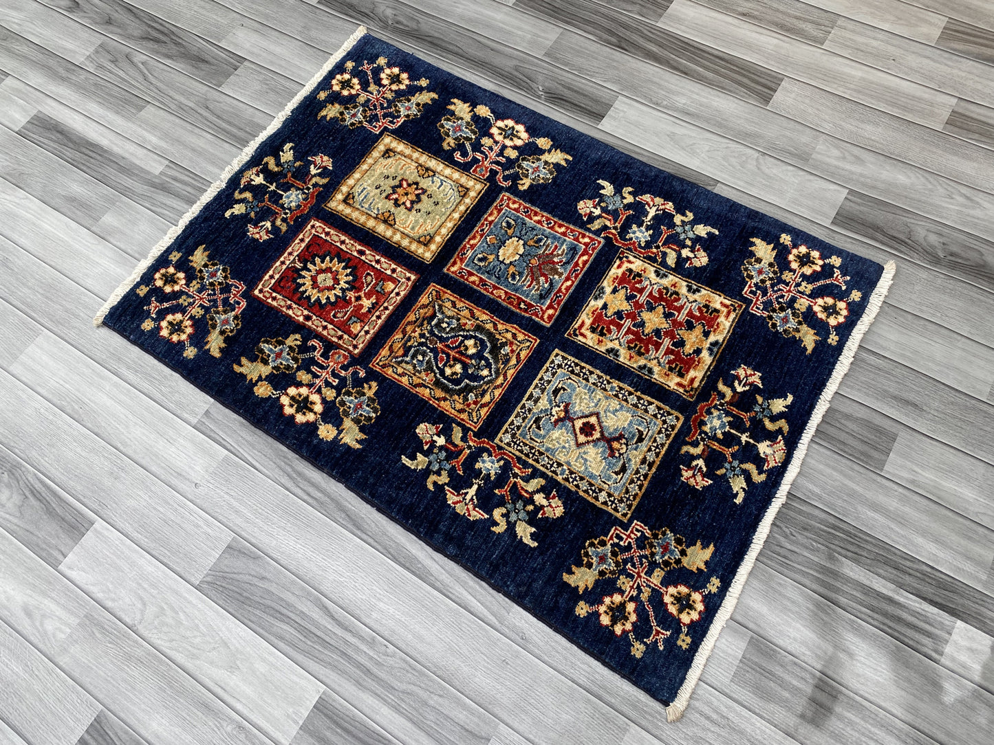 Hand Knotted Chobi Wool Rug | 115 CM x 80 CM SK#383