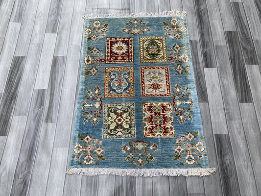 Hand Knotted Chobi Wool Rug | 114 CM x 79 CM SK#384