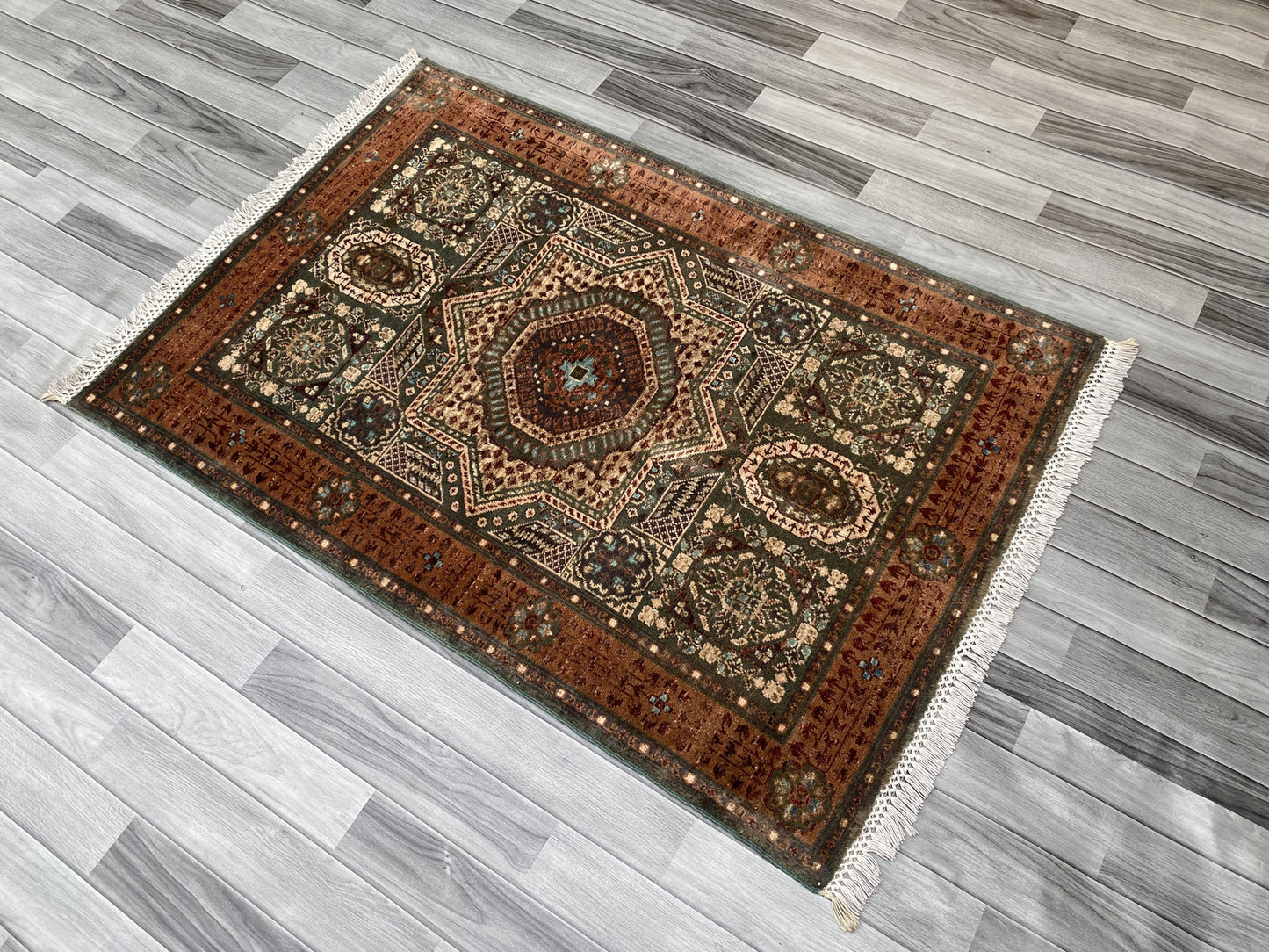 Hand Knotted Chobi Wool Rug | 145 CM x 100 CM SK#387