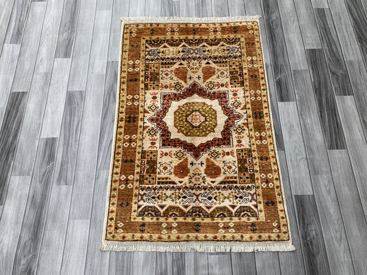 Hand Knotted Chobi Wool Rug | 118 CM x 80 CM SK#388