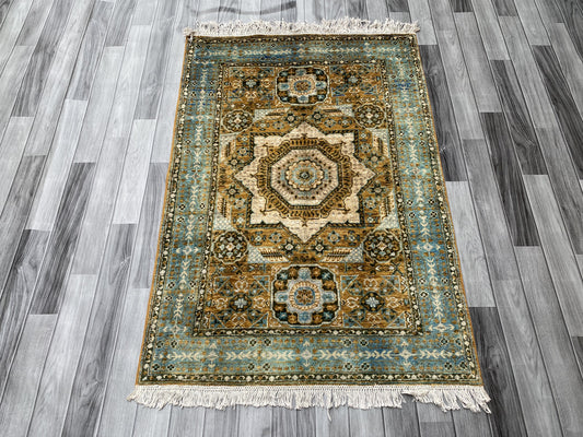 Hand Knotted Chobi Wool Rug | 150 CM x 101 CM SK#394