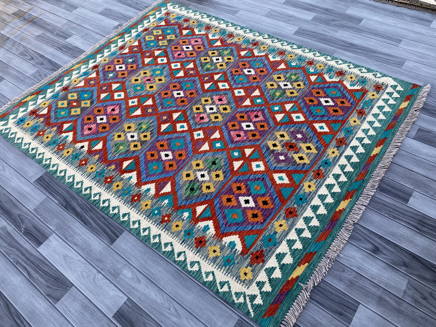 Handmade Flat Weave Kilim Rug |198 CM x 149 CM KAS#90