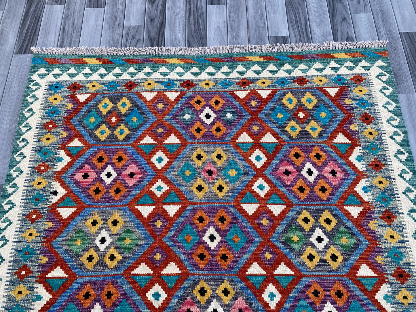 Handmade Flat Weave Kilim Rug |198 CM x 149 CM KAS#90
