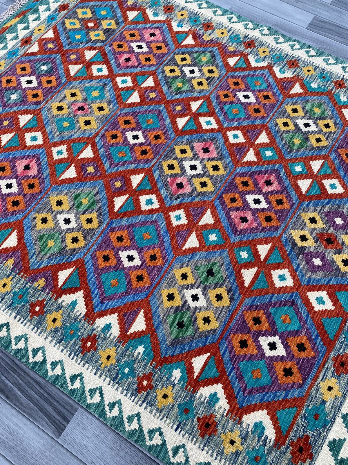 Handmade Flat Weave Kilim Rug |198 CM x 149 CM KAS#90