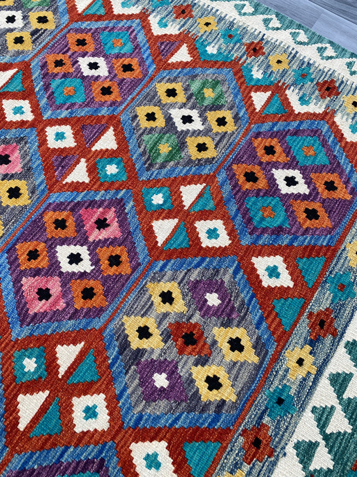 Handmade Flat Weave Kilim Rug |198 CM x 149 CM KAS#90