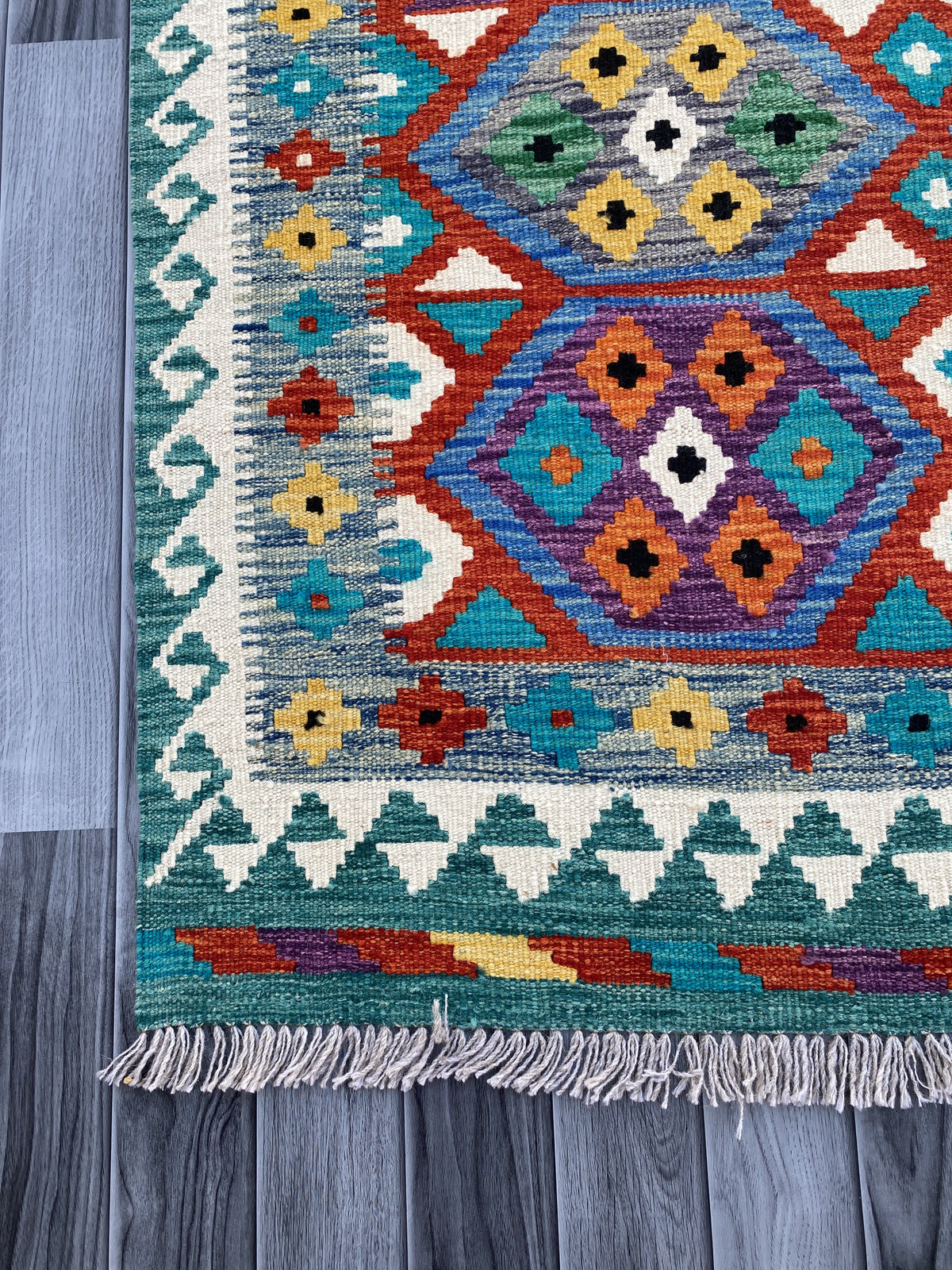 Handmade Flat Weave Kilim Rug |198 CM x 149 CM KAS#90